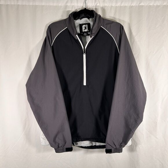 FootJoy Jackets & Blazers - FootJoy Windbreaker Women's Large Black Grey Zip Pockets 1/2 Zip Long Sleeve